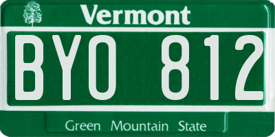 VT license plate BYO812