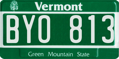 VT license plate BYO813