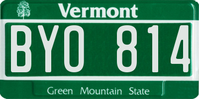 VT license plate BYO814
