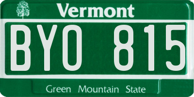 VT license plate BYO815