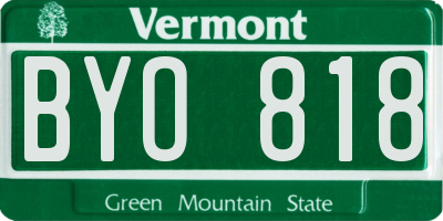 VT license plate BYO818