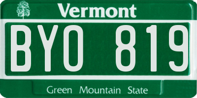 VT license plate BYO819