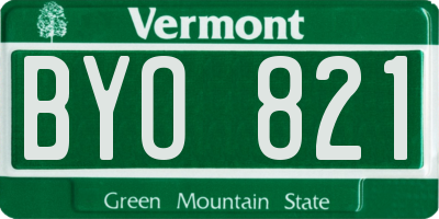 VT license plate BYO821