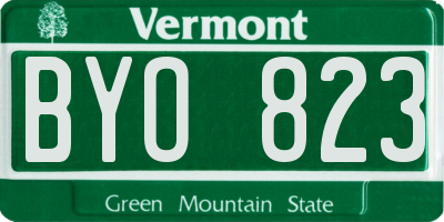 VT license plate BYO823