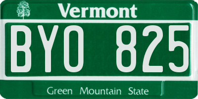 VT license plate BYO825