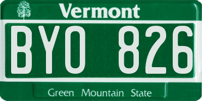 VT license plate BYO826