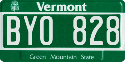 VT license plate BYO828