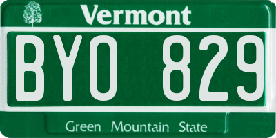 VT license plate BYO829