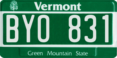 VT license plate BYO831