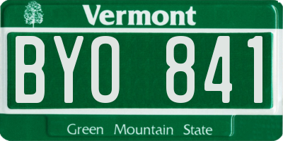 VT license plate BYO841