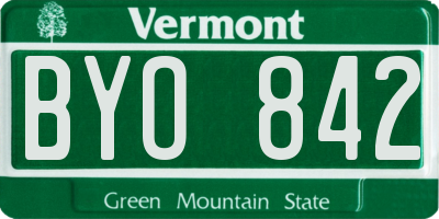 VT license plate BYO842
