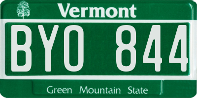 VT license plate BYO844