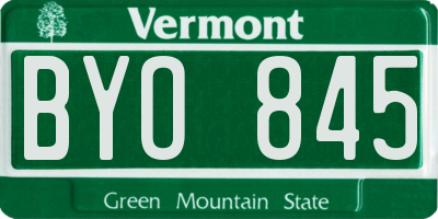 VT license plate BYO845