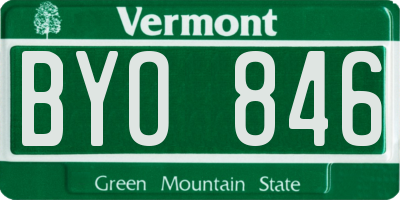 VT license plate BYO846