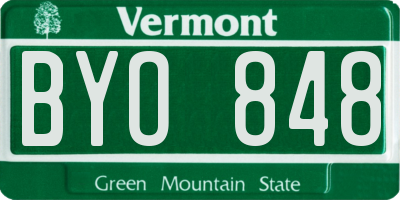 VT license plate BYO848