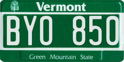 VT license plate BYO850