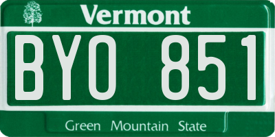 VT license plate BYO851