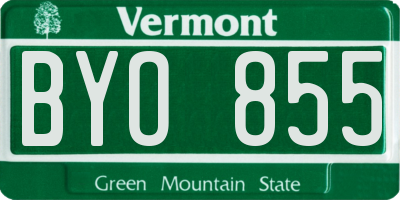 VT license plate BYO855