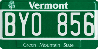 VT license plate BYO856