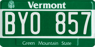 VT license plate BYO857