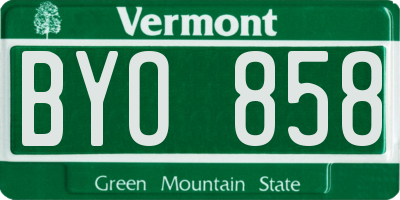 VT license plate BYO858
