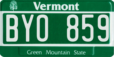 VT license plate BYO859