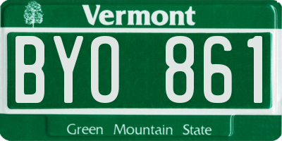 VT license plate BYO861