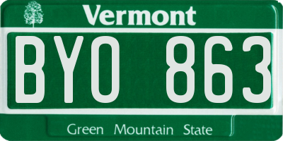 VT license plate BYO863