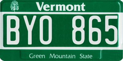 VT license plate BYO865
