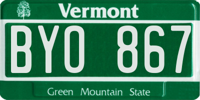 VT license plate BYO867
