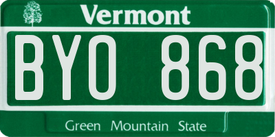 VT license plate BYO868