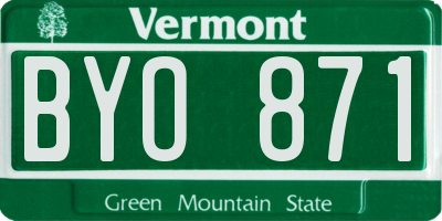 VT license plate BYO871