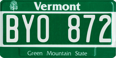 VT license plate BYO872