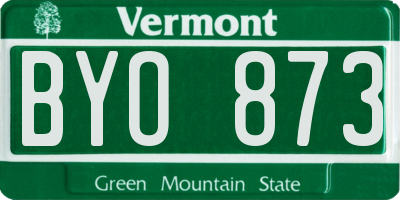 VT license plate BYO873