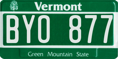 VT license plate BYO877