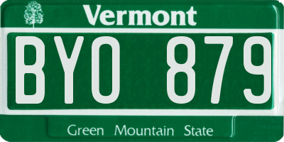 VT license plate BYO879