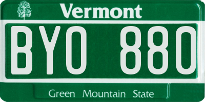 VT license plate BYO880