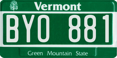 VT license plate BYO881