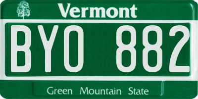 VT license plate BYO882