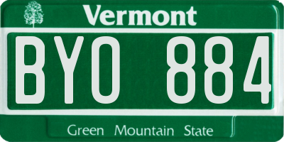 VT license plate BYO884