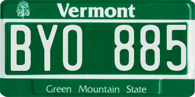 VT license plate BYO885