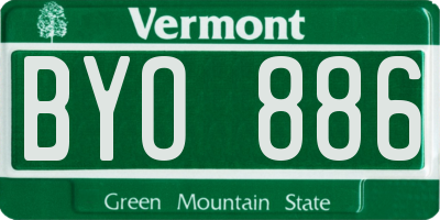 VT license plate BYO886