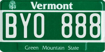 VT license plate BYO888
