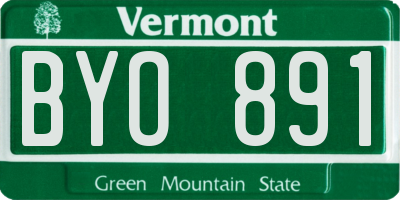 VT license plate BYO891