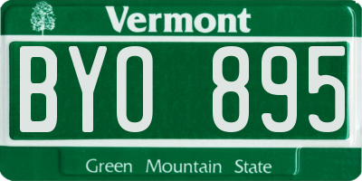 VT license plate BYO895