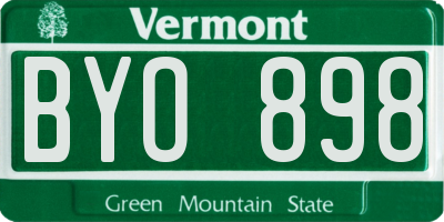 VT license plate BYO898