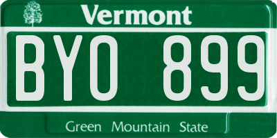 VT license plate BYO899