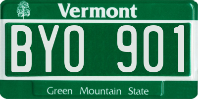 VT license plate BYO901