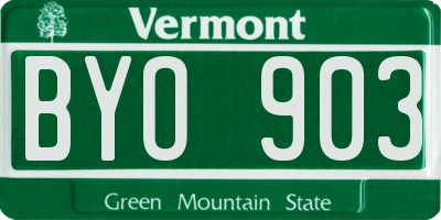 VT license plate BYO903