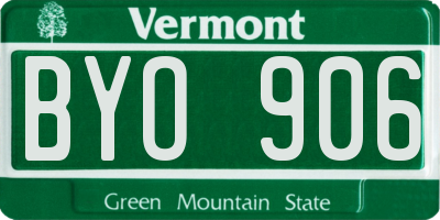 VT license plate BYO906